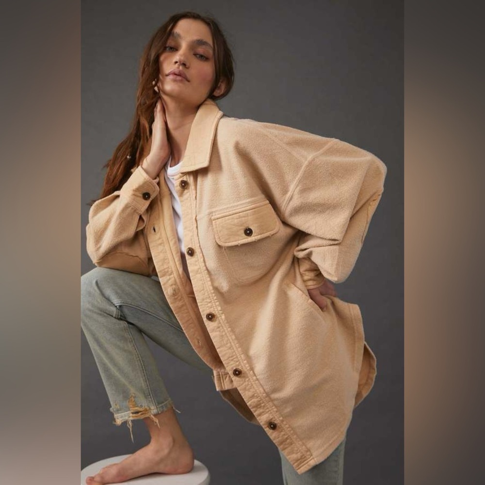 FREE PEOPLE Ruby Shacket in Creamy Champagne Dreams | Size Medium